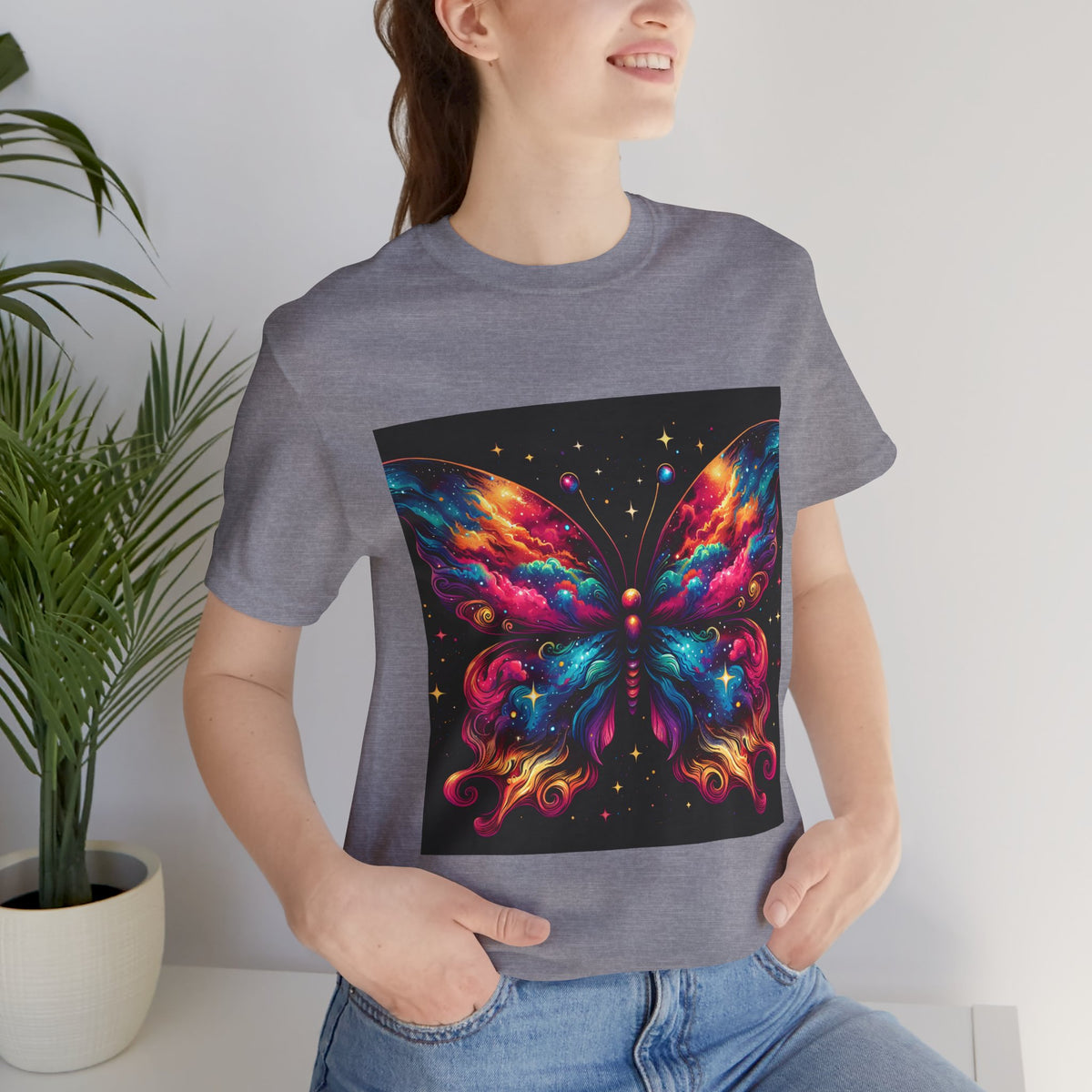 Vibrant Butterfly Art Tee | Colorful Graphic Top, Butterfly Lover