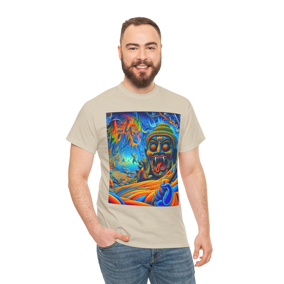 Vibrant Graphic Tee with Unique Art, Casual Wear, Gift for Art Lovers