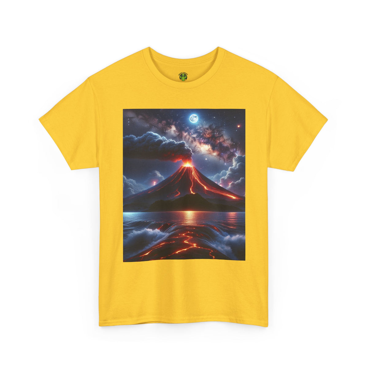 Volcano Sunset Unisex Heavy Cotton Tee - Graphic T-Shirt for Nature Lovers