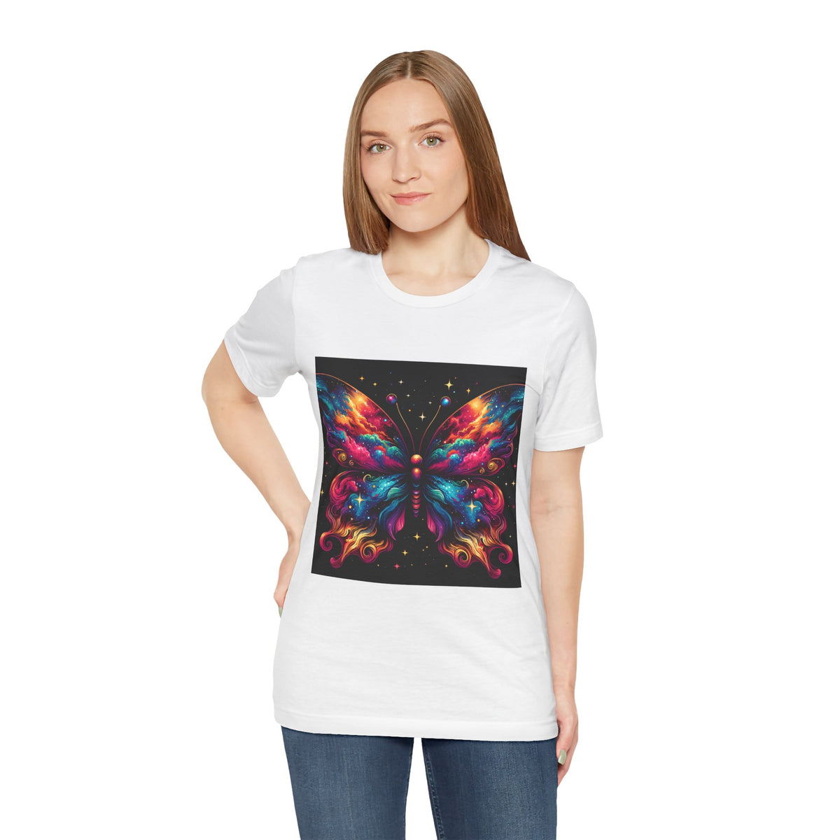 Vibrant Butterfly Art Tee | Colorful Graphic Top, Butterfly Lover