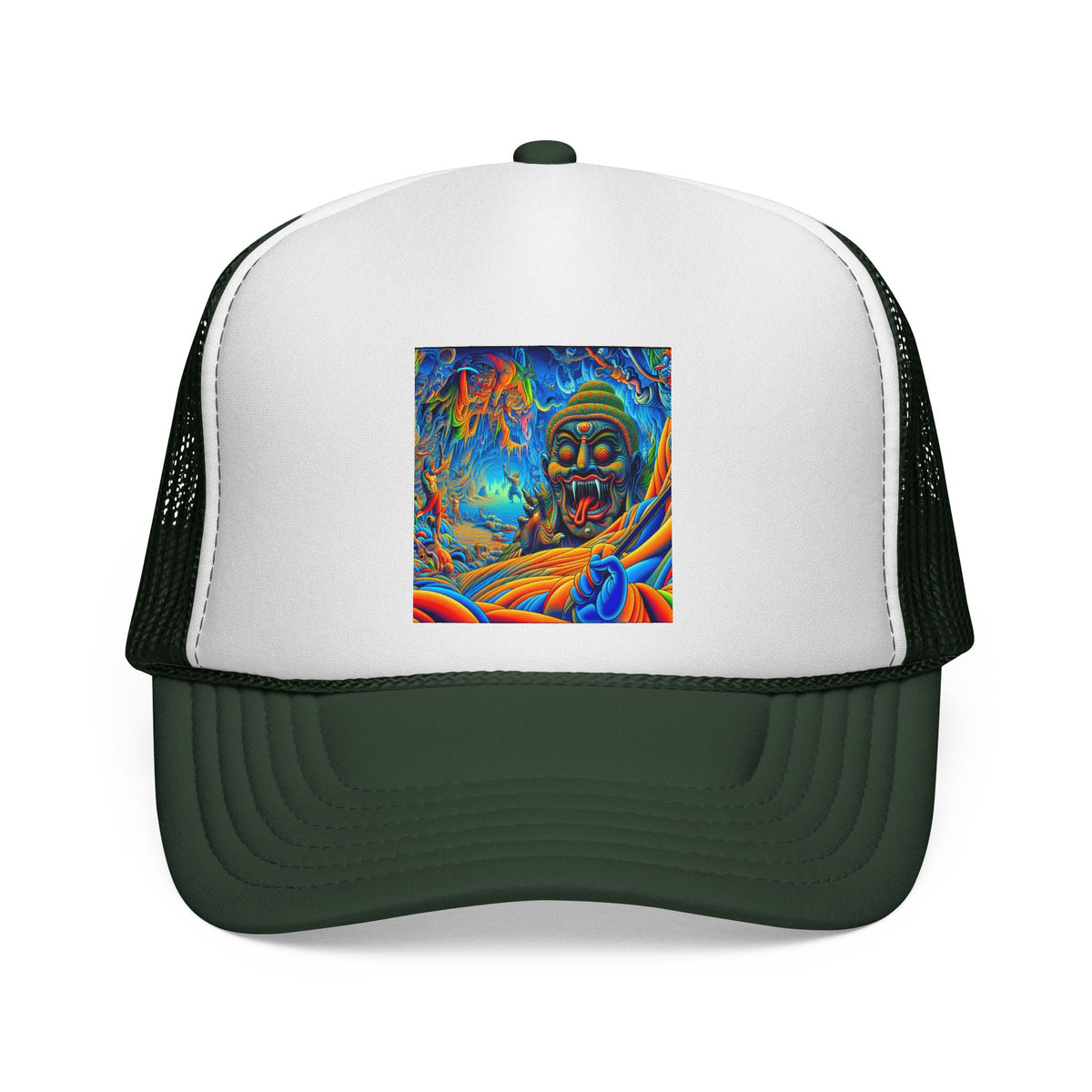 Vibrant Buddha Art Cap, Adjustable Snapback Hat, Cool Casual Style