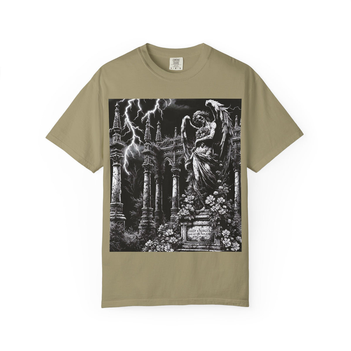 Gothic Angel T-Shirt, Garment-Dyed Tee for Alternative Fashion
