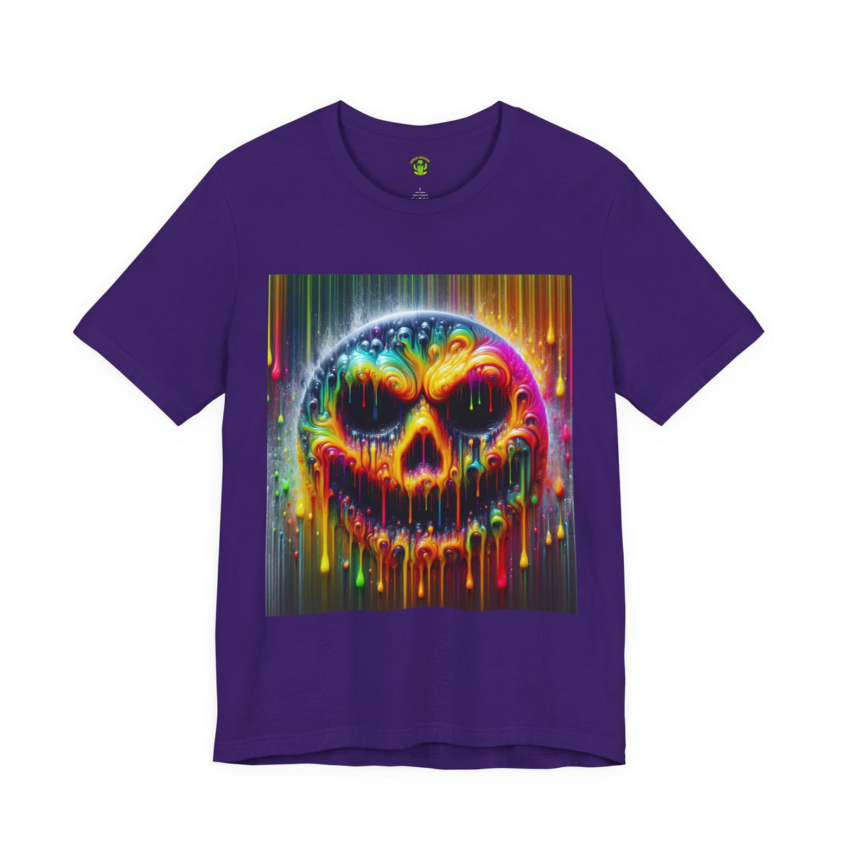 Psychedelic Skull Tee, Edgy Streetwear, Trendy Casual Wear