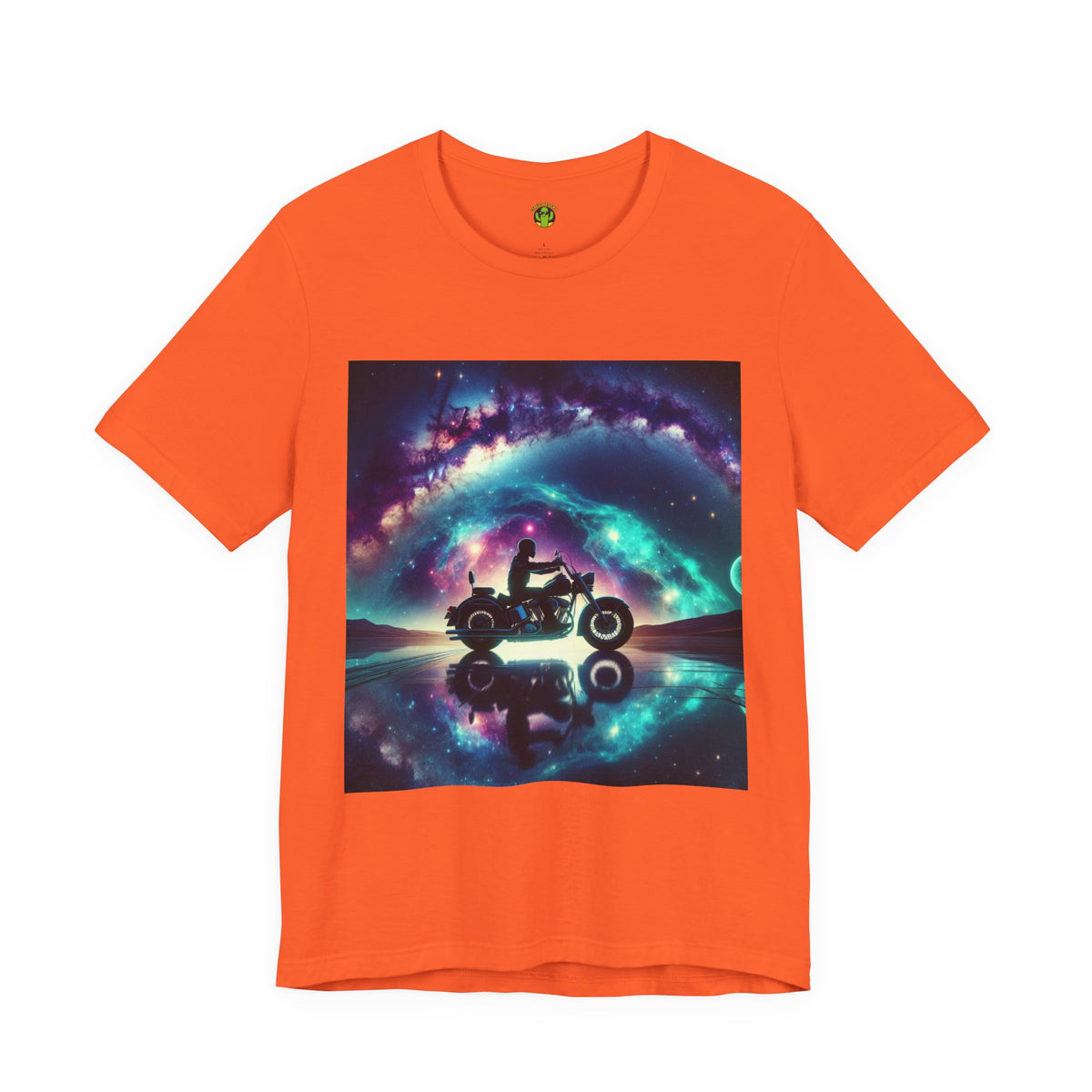 Galactic Biker Tee: Cosmic Shirt, Trendy Apparel