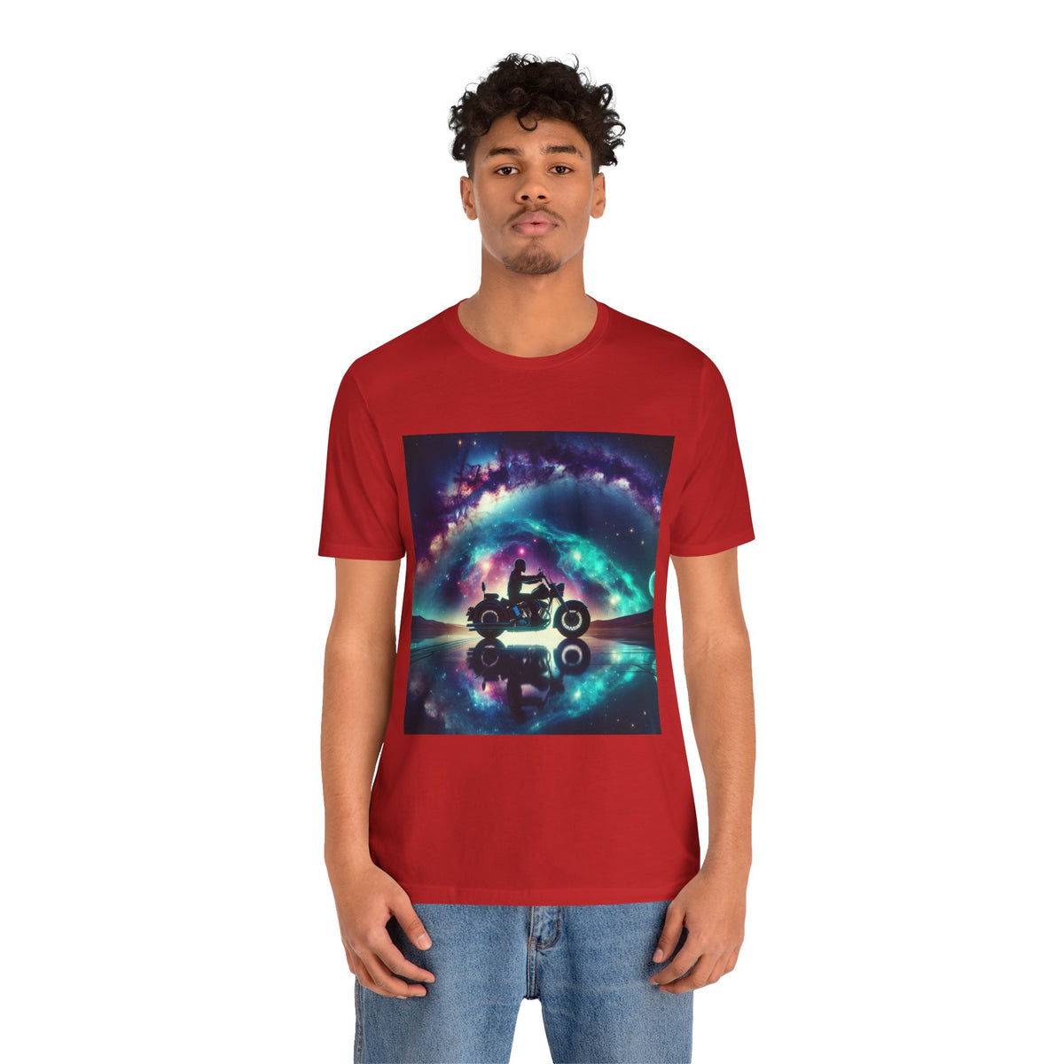 Galactic Biker Tee: Cosmic Shirt, Trendy Apparel