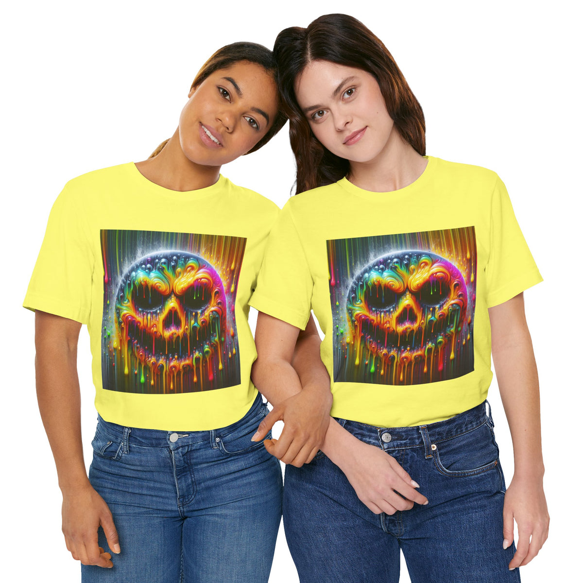Psychedelic Skull Tee, Edgy Streetwear, Trendy Casual Wear