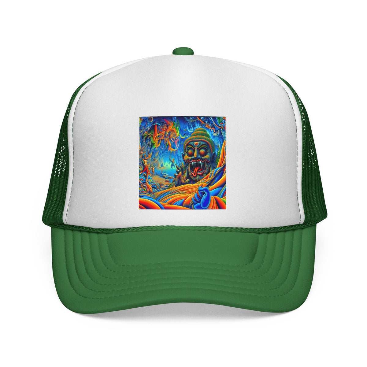 Vibrant Buddha Art Cap, Adjustable Snapback Hat, Cool Casual Style