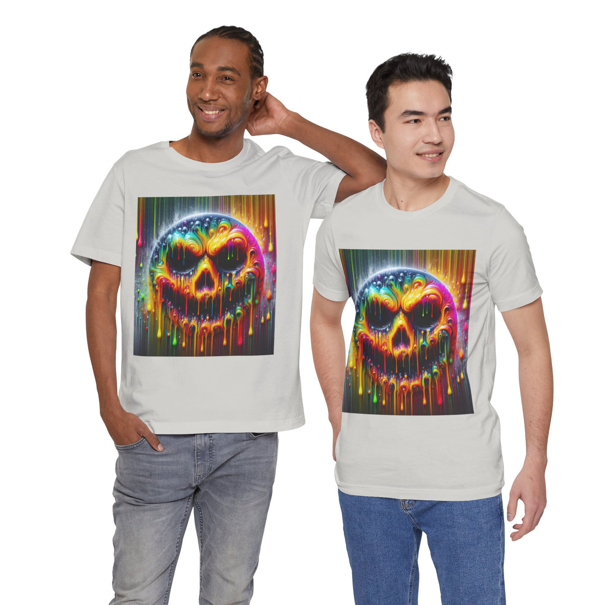 Psychedelic Skull Tee, Edgy Streetwear, Trendy Casual Wear