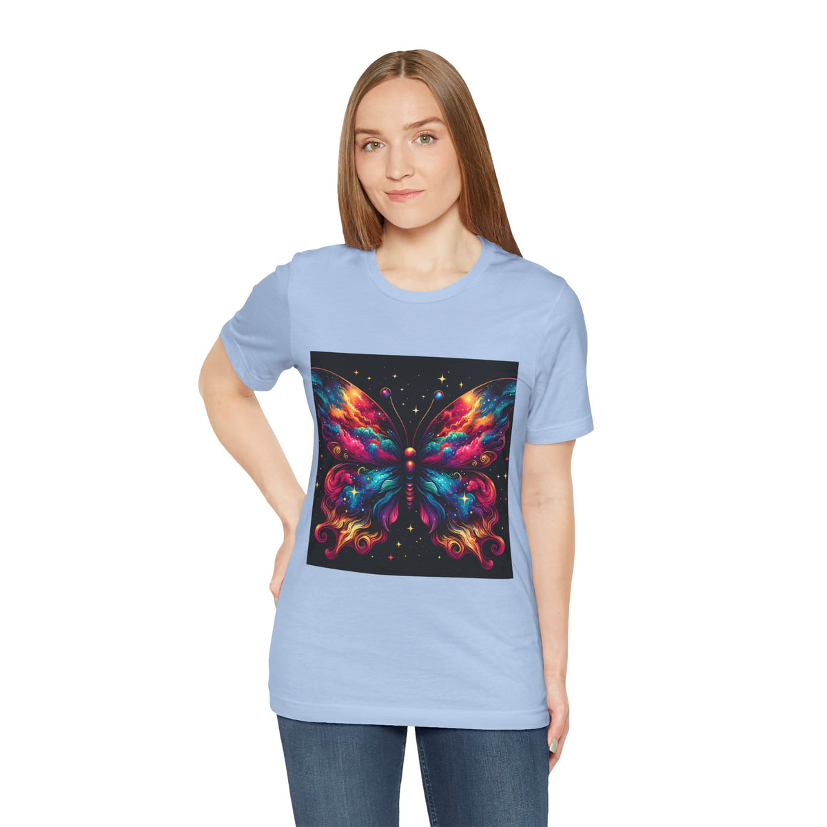Vibrant Butterfly Art Tee | Colorful Graphic Top, Butterfly Lover